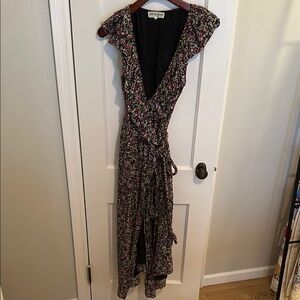 Apiece Apart Navy Floral Maxi Wrap Dress, 2